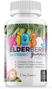 Kids Elderberry Gummies + Vitamin C + Echinacea & Bee Propolis Barns Multivitamin Gummy Chews tyggebar immunstøtte laget i USA Glutenfri ikke GMO 60 Gummy Hele matmarked