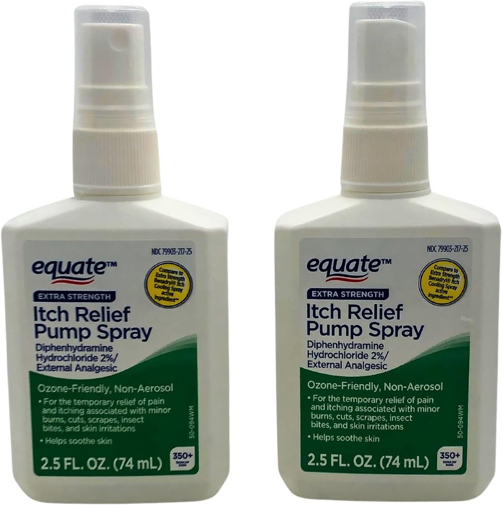 Equite Extra Styrke Itch Relief Pump Spray - 2,5 oz, (2 Pack)