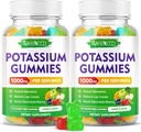 Kalium Citrate Gummies 1000mg, høy potens Kalium Supplement Gummies for voksne kvinner og menn, støtte ben krammer og muskel helse, sukker-fri, blandet frukt flavor, 120 greve