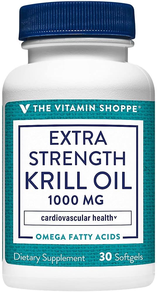 Vitamin Shoppe ekstra styrke krillolje - MSC sertifisert bærekraftig - 1000 MG (30 Softgels)