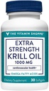 Vitamin Shoppe ekstra styrke krillolje - MSC sertifisert bærekraftig - 1000 MG (30 Softgels)