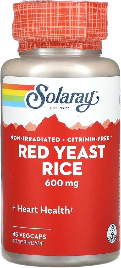 SOLARAY rød yeast ris - 600 MG (45 kapsler)