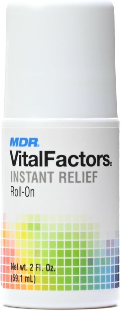 MDR Vital Factors Instant Soothing Roll-On – Raskabsorbering, klar formel for rygg, hals, hender og føtter – 2 Fl. Oz.