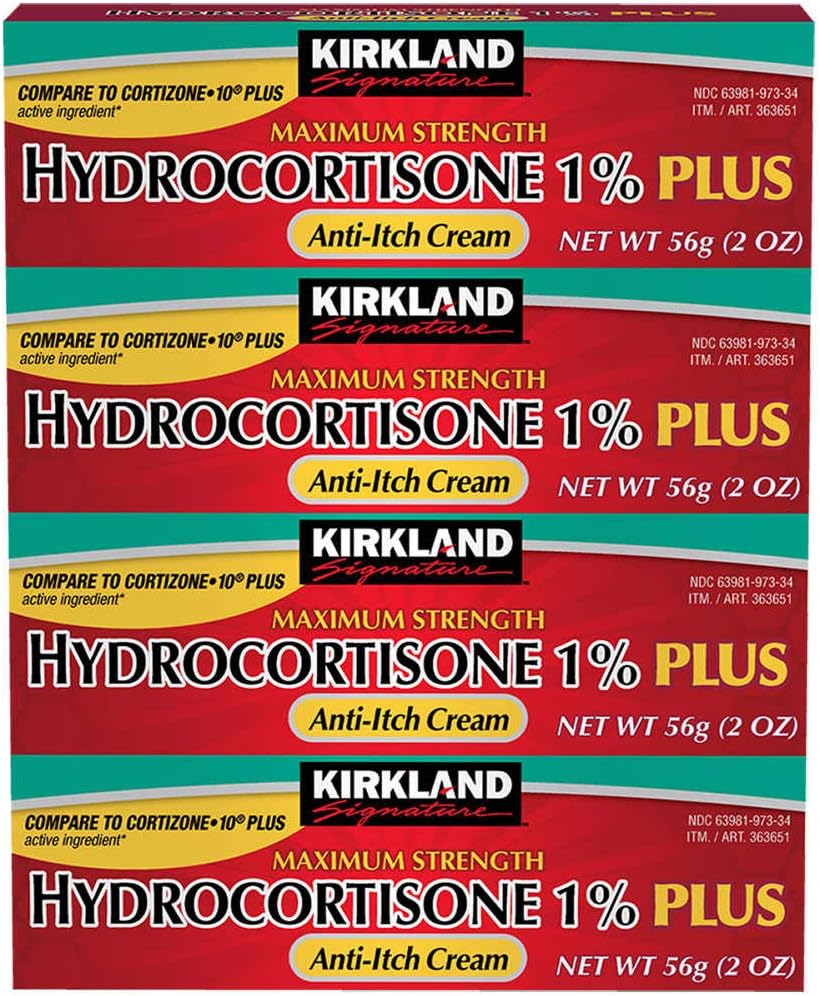Kirkland Signatur Hydrokortison 1% Plus Anti-Itch krem, 8 Ounces (Pack of 4)