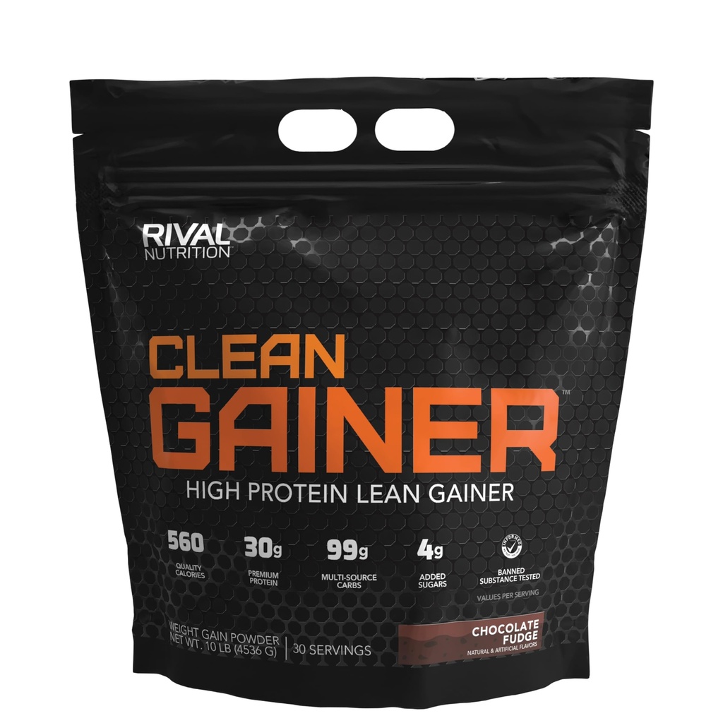 RIVAL NUTRITION Clean Gainer- sjokolade fudge, 10lbs.