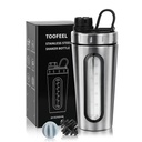 TOOFEEL Shaker Flasker for Protein Mixes 28 oz rustfritt stål Protein Shaker med 2 blandingskule, ikke opphold Cold / Hot, synlig Vindu Metal Shaker Cups, Leakproof, BPA Gratis flaske Shaker