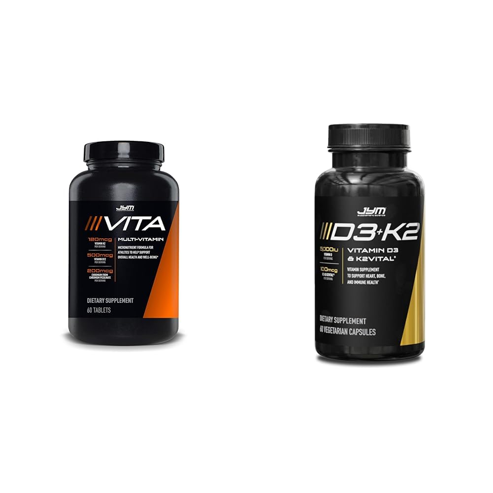 JYM Supplement Science Vita JYM Multivitamin, D3 & K2 Bone og kardiovaskulær støtte 60 tabletter