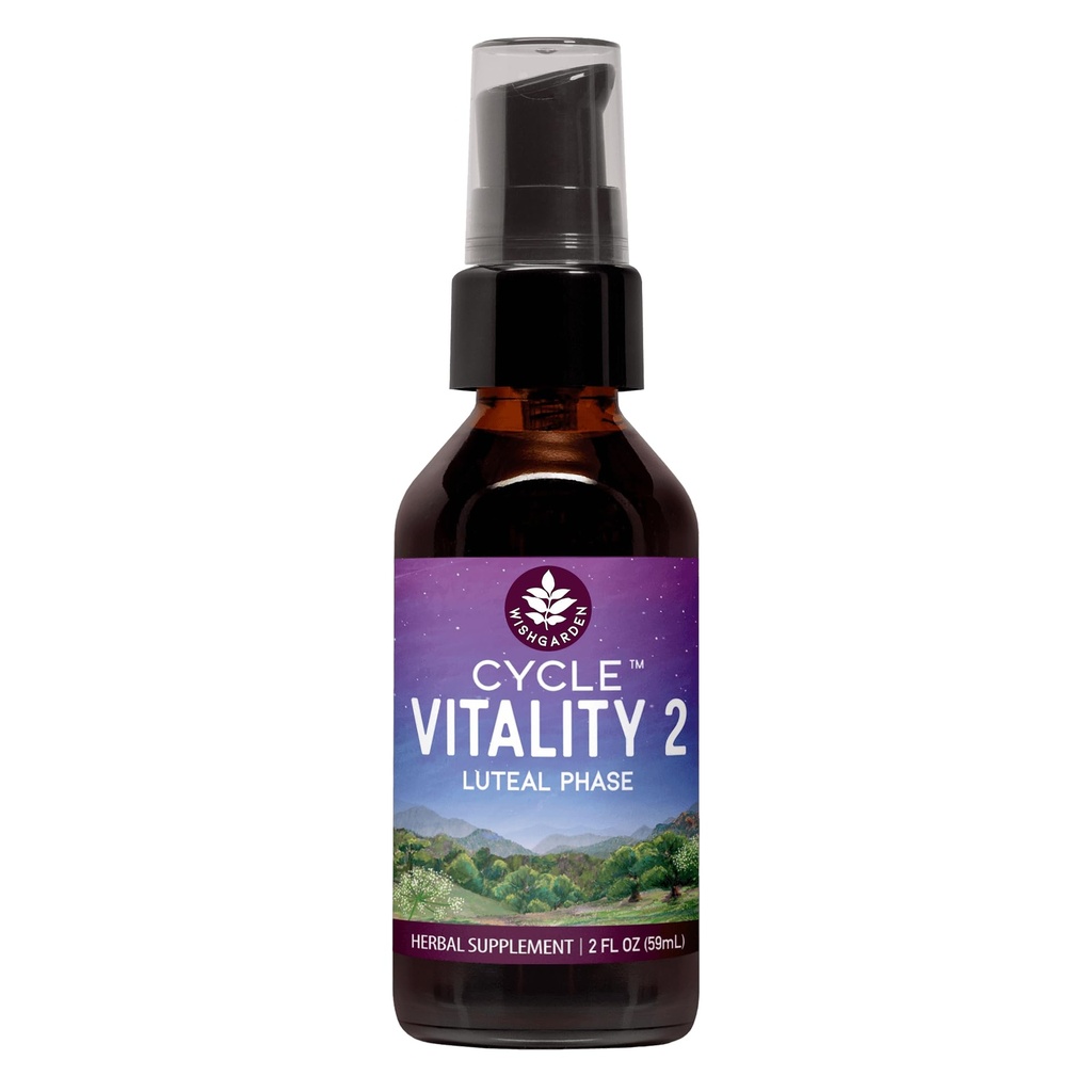 ØnskeGarden Urter Syklus Vitality 2 Luteal Phase - Plantebasert Progesteron Supplement med Wild Yam & Vitex Chasteberry støtter sunne menstruell sykluser, fruktbarhet og sunne progesteron nivåer, 2oz