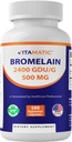 Vitamatic Bromelain Supplement 500 mg – 2400 GDU/g – 180 kapsler