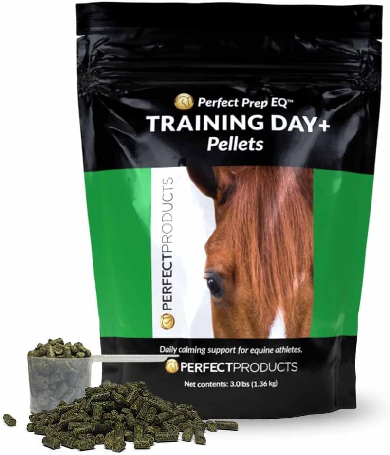 Perfect Prep EQ trening dag + pellets Vis trygt hest beroligende kosttilskudd (3 lb)