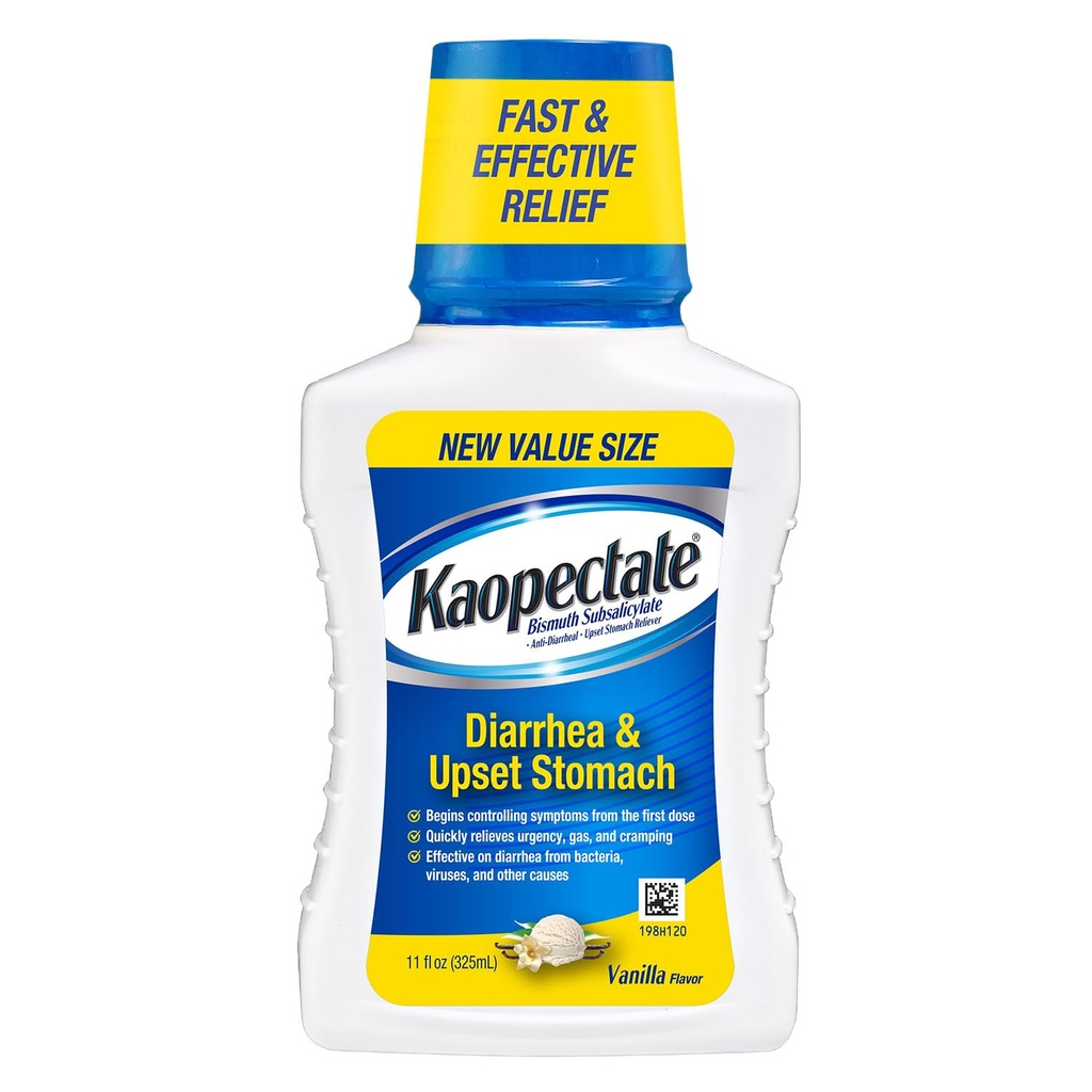Kaopectate Vanilla Multi-Symptom - Diarhea Medisin for voksne med Bismuth Subsalicylate, Anti-Diarrea Medisin for Mage Relief - 11oz