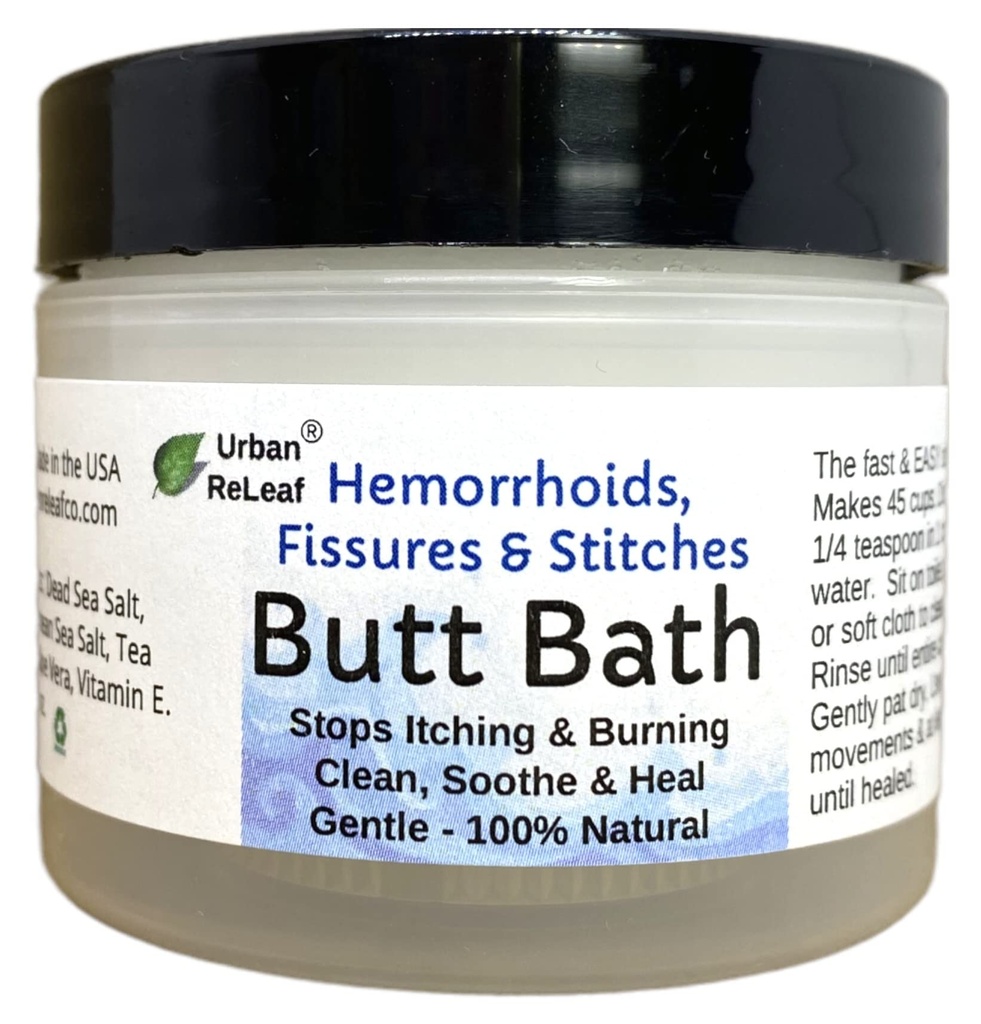 Urban ReLeaf Butt Bath! Hemorroider, Fiske og Stitches. Hjelper kløe og brenne. Rent og rolig. Den enkle Sitz Bath! Rask relieff! Sjøsalte sokn. Gentle, Effektiv, 100% naturlig