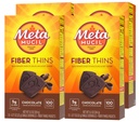 Metamucil, Fiber Thins, Daglig Psyllium Husk Fiber Supplement, støtter Digestive Helse og tilfredsheter Sult, Sjokolade Flavor, 48 Total Services (4 Pakker med 12)