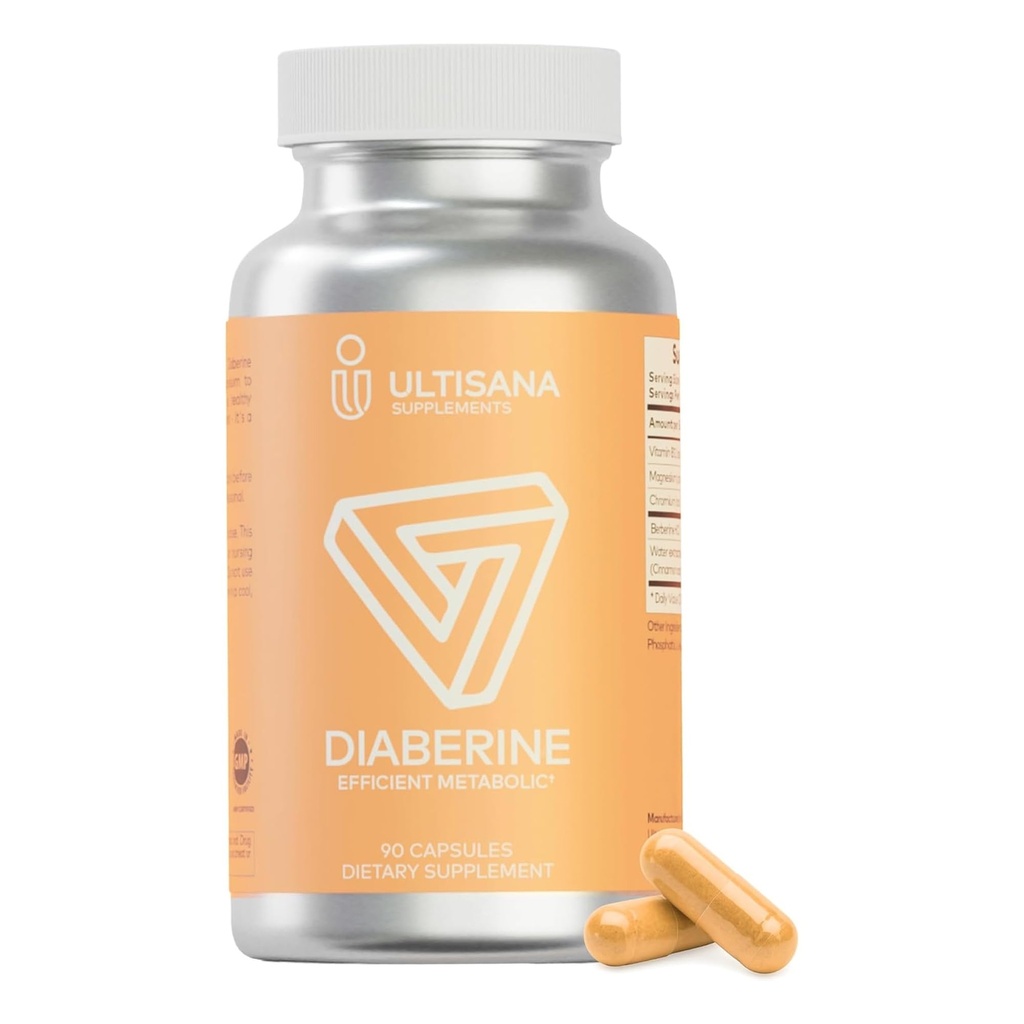 Diaberine Berberine HCL Supplement | Støtter hjerte helse, energiforsterkning, metabolisme og immunfunksjoner | Berberine 500mg med vitamin B12, magnesium og kromium | Non-GMO & Vegan, 90 greve