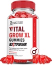 Bekreftede Laboratories Vital Grow XL Extreme 2000MG Performance Gummies Advanced Formula Formulert med ACV Pomegranate Beet Juice pulver B12 Vegansk Ikke GMO 60 Gummys