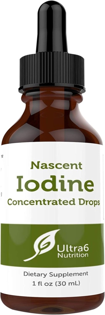 Nascent Iodine Drops Supplement i flytende konsentrert Tinktur for best absorpsjon og for Thyroid støtte