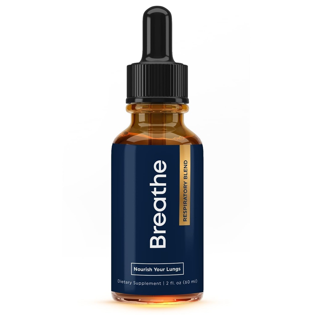 BREATHE 8-IN-1 Mullein Drops for Lungs & Airways 2 fl.oz. - Peppermynte, Thyme, & Mullein Leaf Extract - Lung Detox for røykere - Bryt opp Mucus & Breath Clear-GMO-Free & Laget i USA- 2 måneders forsyning
