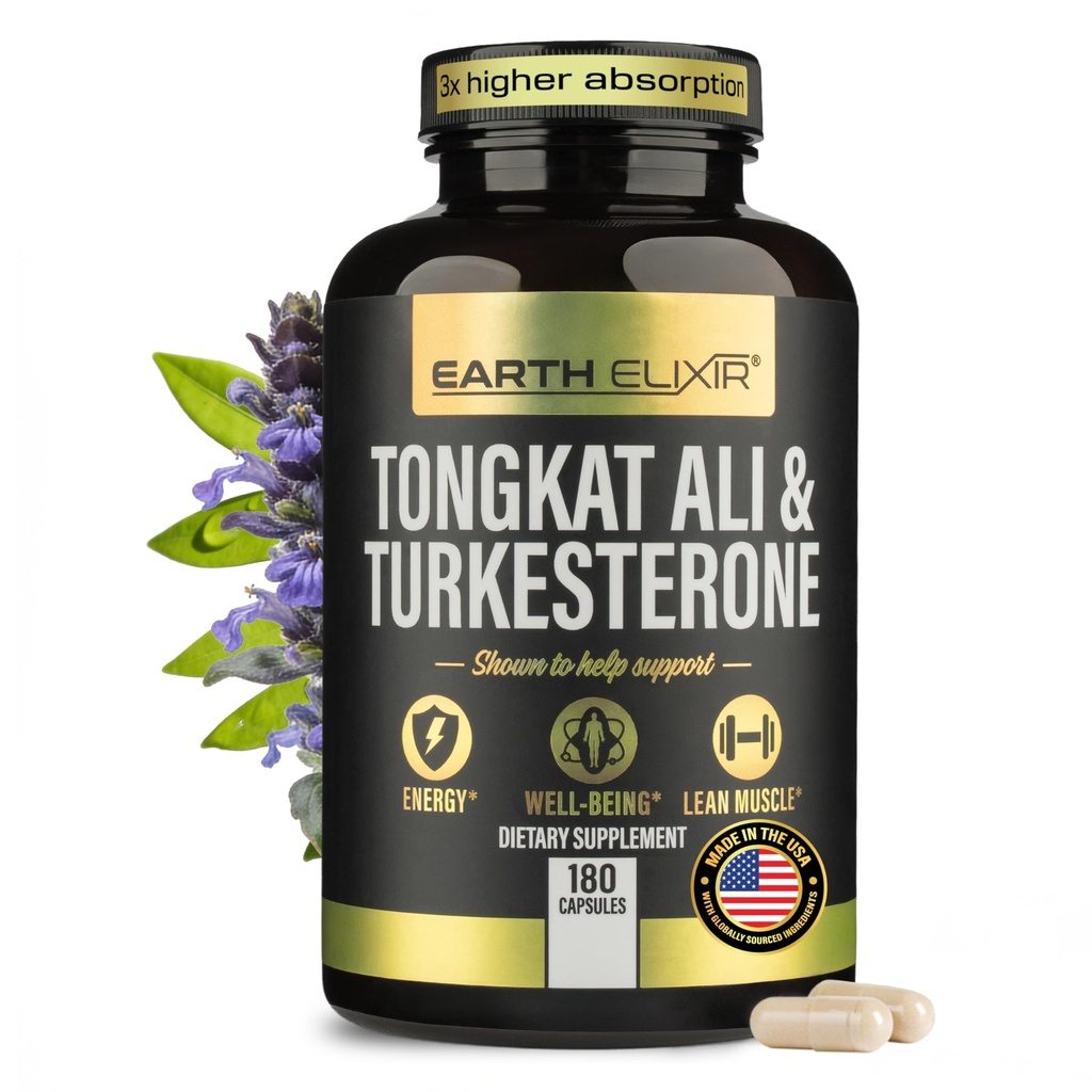 Turkesteron Tongkat Ali for menn og kvinner – 2-i-1 naturlig testosteron støtte for energi og trening - høy potens Turkesteron Supplement for menn med Tongkat Ali–– ren ikke-GMO formel