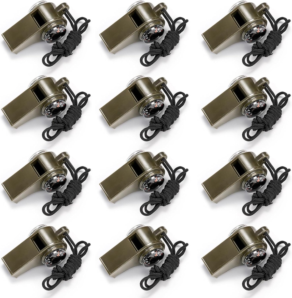 Kingrol 12 Pack Safety Whistles for voksne, høy nød Whistles med Lanyard for båting, vandretur, camping og klatretur