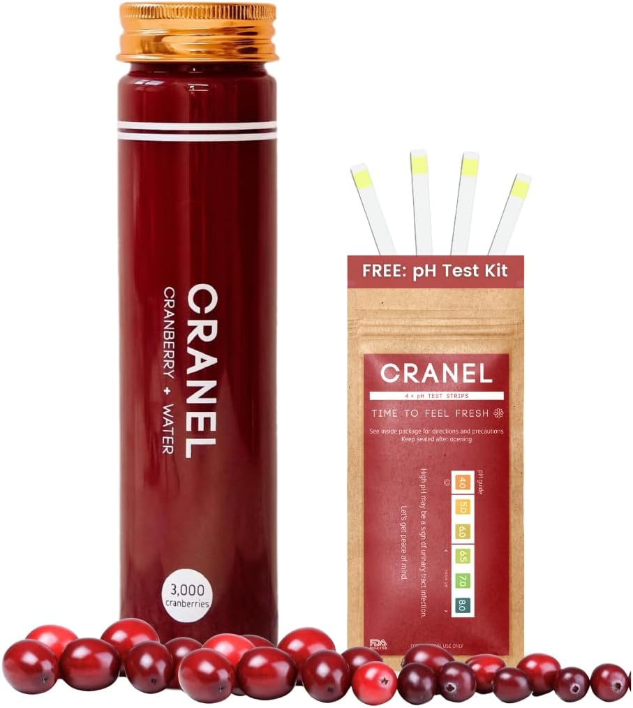 Cranberry Formula - Urin Tract & Gut støtte - (1 ukes forsyning) + gratis pH-testsett 3 000 tranebær, ingen sukker, vegansk, klinisk bevist
