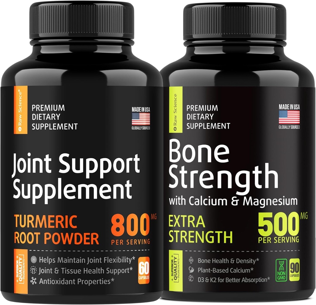 Bone and Joint Fortification - Joint & Knee Support Supplement, Bone styrke Supplement - Turmeric Glukosamine Chondroitin MSM 800mg 60pcs og kalsium Supplement 500mg 90pcs