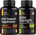 Bone and Joint Fortification - Joint & Knee Support Supplement, Bone styrke Supplement - Turmeric Glukosamine Chondroitin MSM 800mg 60pcs og kalsium Supplement 500mg 90pcs