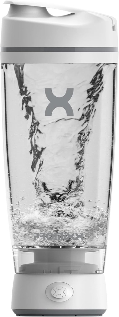 Promixx Original Shaker Flaske - Batteridrevet for glatte proteinshakes - BPA Gratis, 20oz Cup (hvit)