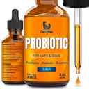 Væskeprobiotika for hunder og katter – 6 milliarder CFU Pet Digestive Support – Hundeprobiotika med enzymer – Cat Probiotic Supplement – 2-oz flaske