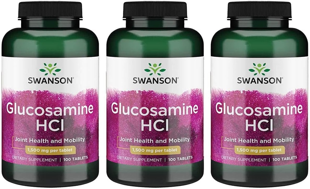 Swanson Glucosamine Hcl 1500 Milligrams 100 tabs (3 pakke)
