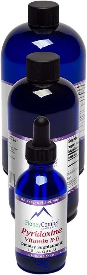 Vitamin B6 (Pyridoxin) dråper – flytende vitamin B dråper for naturlig hjernefunksjonsstøtte, blodfartøy og immunstøtte – flytende vitamin Mood Supplement – alkoholfri helsesupplement (16 fl.