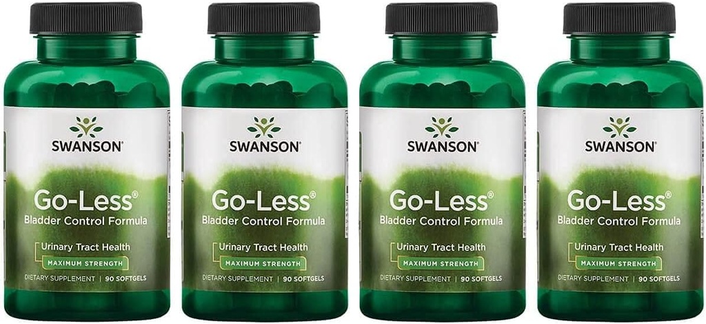 Swanson Go-Less Bladder Control Formula - fremmer urinveien Tract Helse og sunn bladder støtte - Naturlig kosttilskudd for voksne med pumpekin frø ekstrakt - (90 Softgels) 4 pakke