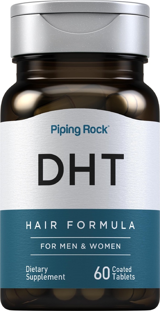 Piping Rock DHT Advanced Hårformula | 60 tabletter | for menn og kvinner | Ikke-GMO, Glutenfri Supplement