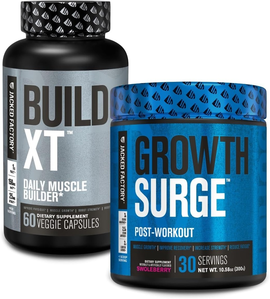 Jacked Factory Build-XT Daily Muscle Builder Supplement, Vekstkirurgi Post Trening Utvinning og muskelvekst
