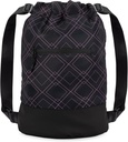 Flex Cinch tegnestreng Gym veske for kvinner med grafiske designer | Holdbar lettvekts gym cinch vesker | Flott for Gym veske, reisende og overnattinger | Svart/Rose - Geometrisk