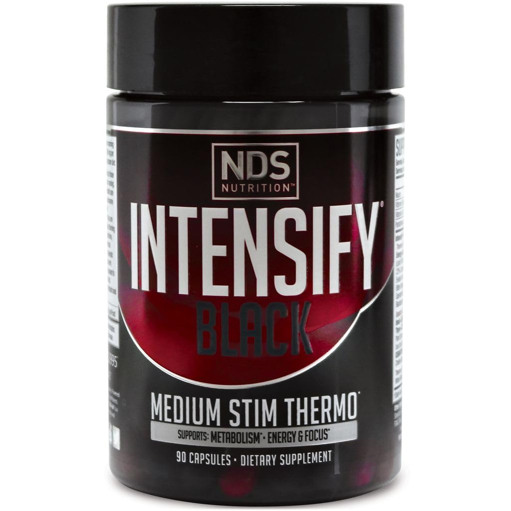 Intensifisere NDS Nutrition Black - termogen blanding med Advantra Z for fett og vann tap - Boost Metabolisme, Burn kalorier, Help Suppress Appetitt - Forbedre Body Tone, Muskeldefinisjon - 90 Kapsler