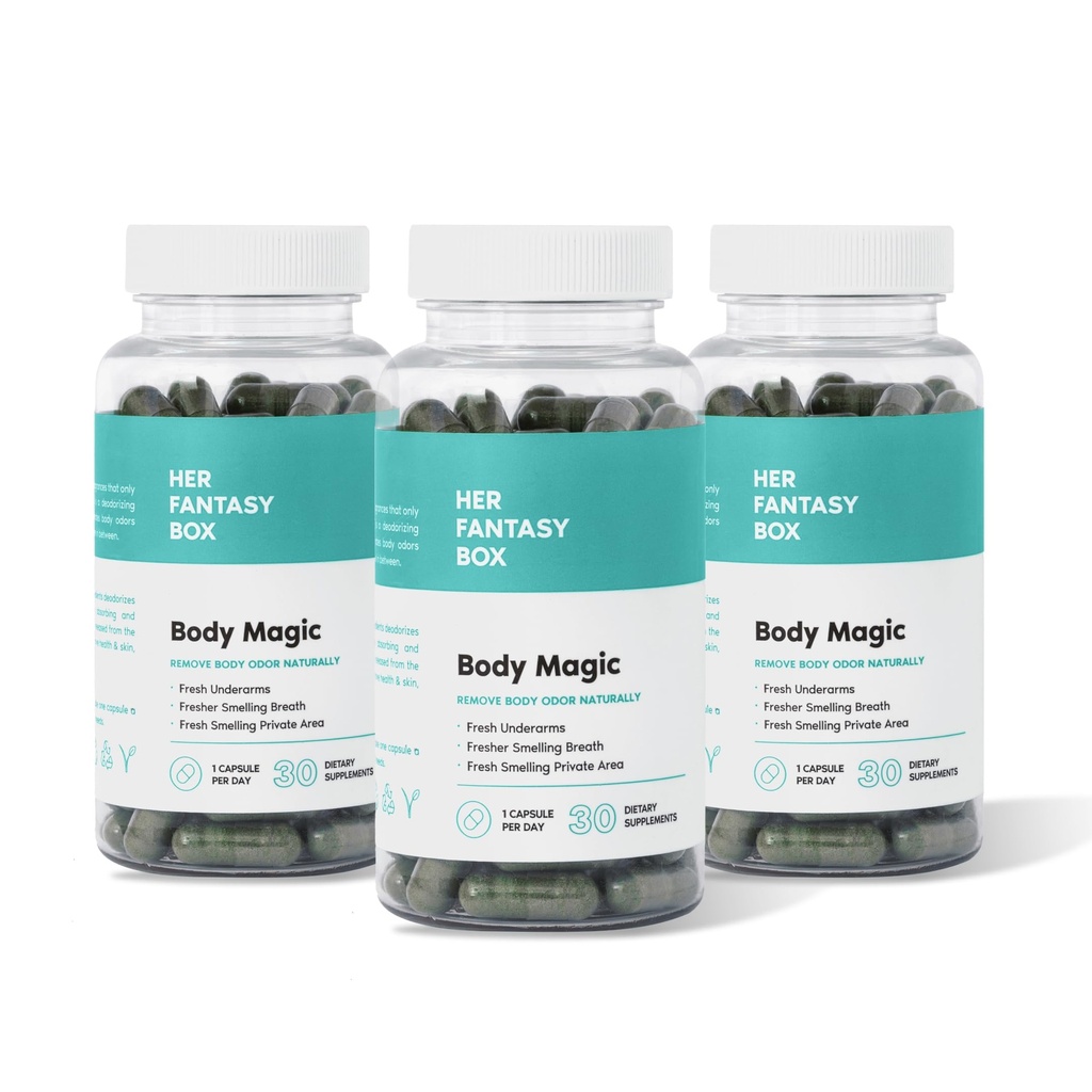 Hennes Fantasy Box | Body Magic | Klorofyll piller for feminine Odor - 3 pakke