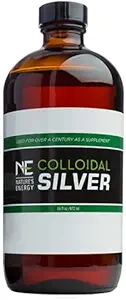 Naturens energikolloidale sølv 16 Oz, effektiv, antiseptisk og deodorizer for innendørs, sterisk og elektrostatisk stabilisert | 40 ppm