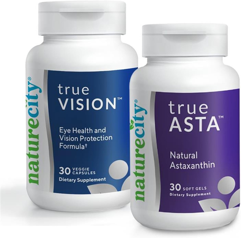 NatureCity Vision Støtte Bundle© TrueVision Eye Health Formula, 30 Veggie Kapsler + TrueAsta Marine