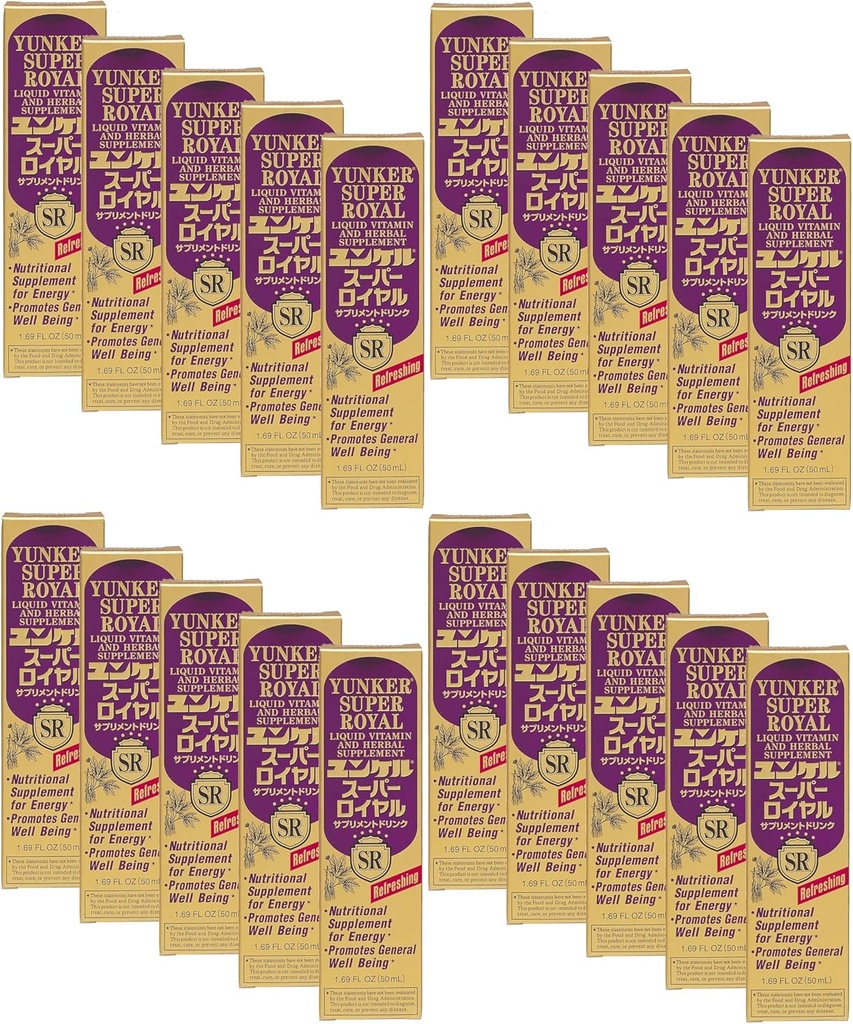 Super kongelig, flytende vitamin & urte Supplement, nerve urte kosttilskudd, urte energi øker, reduserer fysisk tretthet og tretthet, 1.69 fl oz, laget i Japan (pakke av 20)