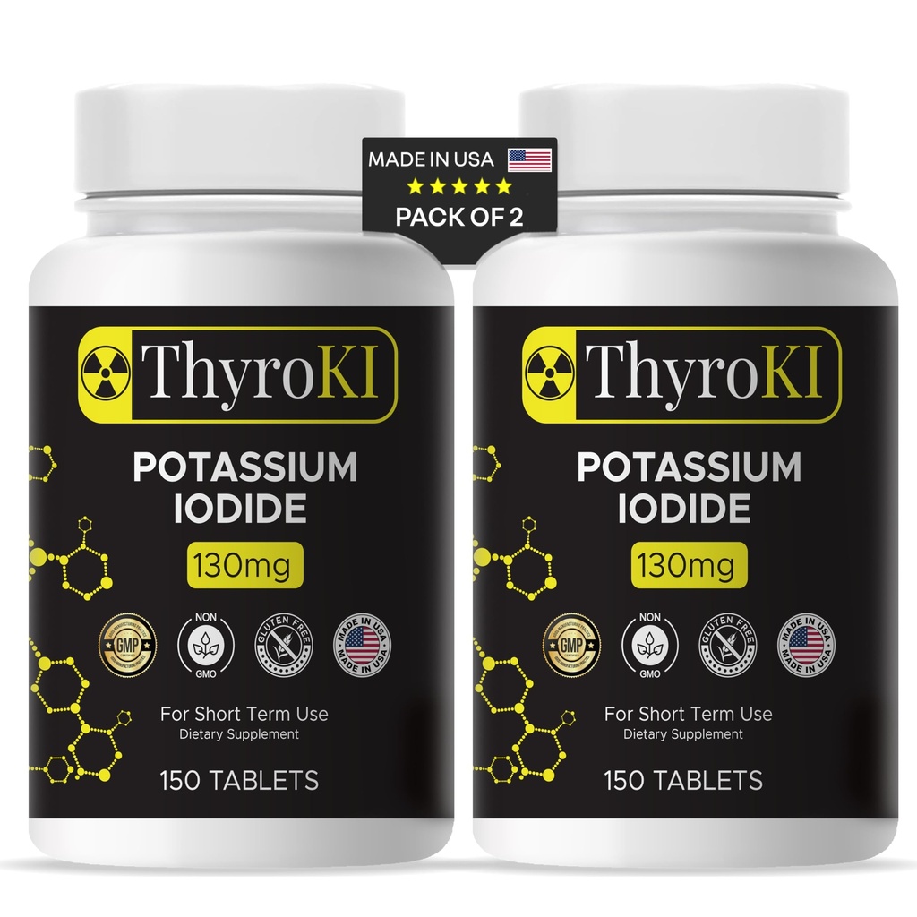 Kalium jodidetabletter 130 mg – Thyroid og respiratorisk støtte – YODO Naciente KI piller | Fast Dissolving Nød Iodin Supplement | Ikke-GMO | Glutenfri | 300 tabletter | Laget i USA | Pakke med 2