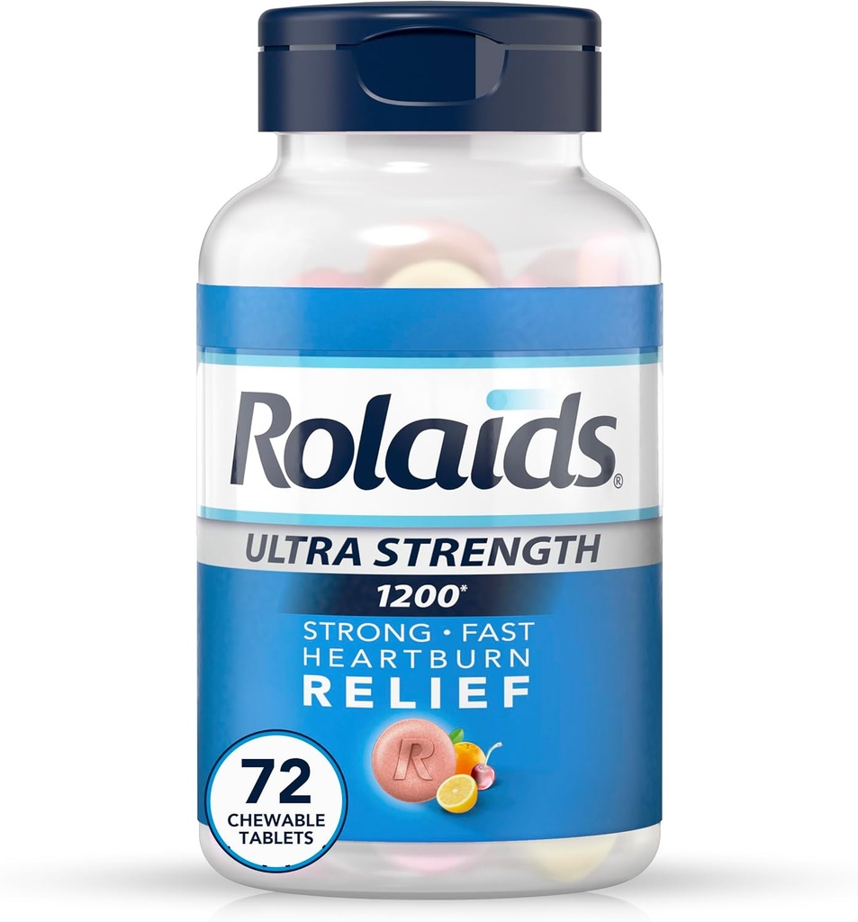 Rolader Ultra Styrke Antacid Chewable Tabletter, Assortert Frukt, 72-Count