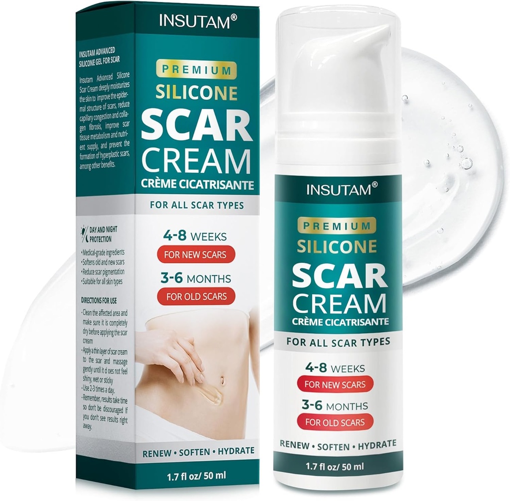 Silikon Scar Gel for Skin Scars: Scar Removal Gel 1.7 Oz (50 G) - For menn og kvinner i alderen 20-45 som er plaget av arr-redusere arr forårsaket av kirurgi, Burns, eller skalds - bruk dag...