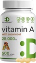 DEAL Supplerende høy styrke Vitamin A 25000 IU, 500 Coconut Oil Softgels | Lett absorbert, naturlig fisk leveroljekilde – vitaminer for øye, immunforsvar, og hud helse – lett å svelge, ikke-GMO