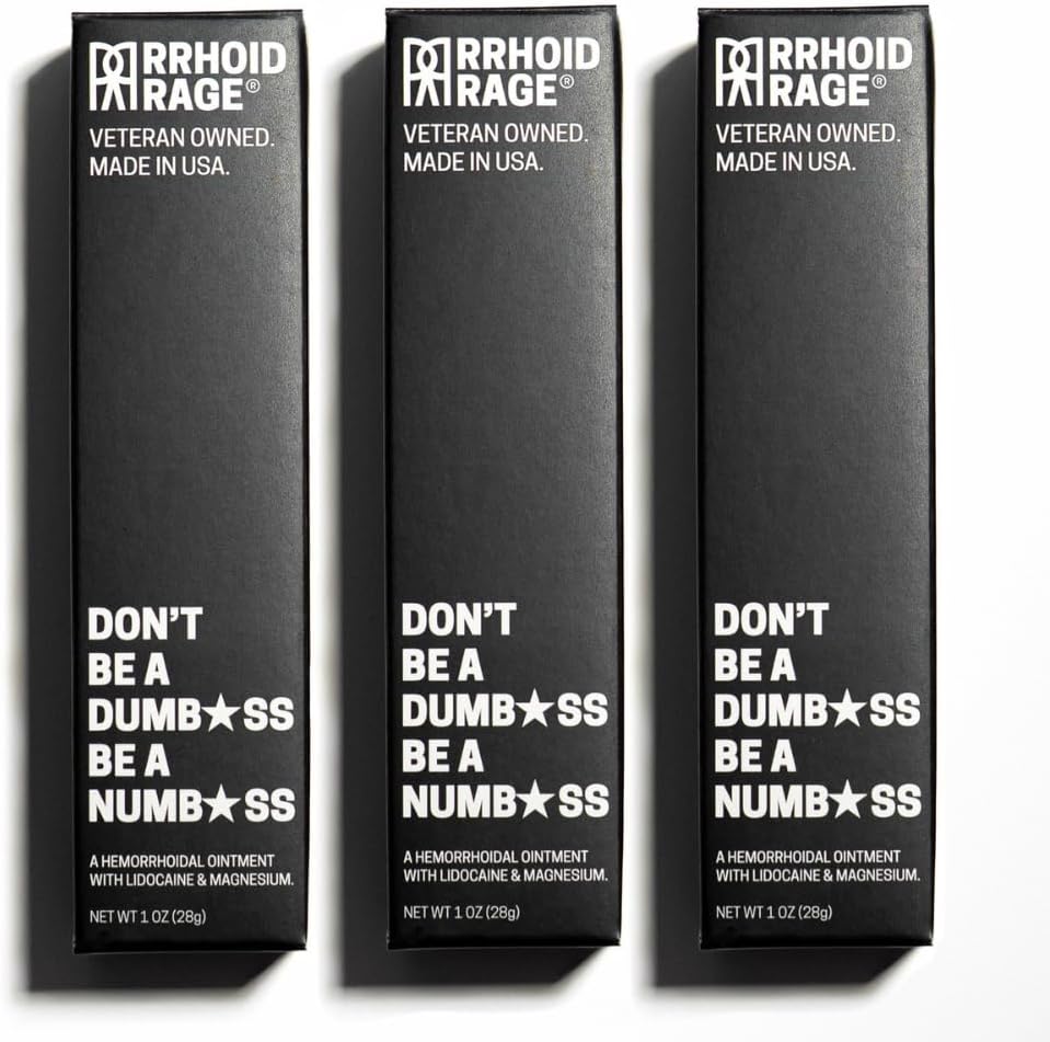 Ointment - Fissure og hemorroid behandling med Lidocain, Aloe ekstrakt, magnesiumsulfat, Balsam Fir, raskvirkende hemorroid krem for kløe, hevelse og maksimal smertelindring (3-Pack)