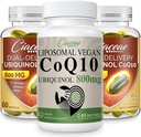 Liposomal CoQ10 800mg 1PCS Bundle med Ubiquinol CoQ10 600 MG Softgels med Omega-3 & Shilajit & PQQ 2PCS