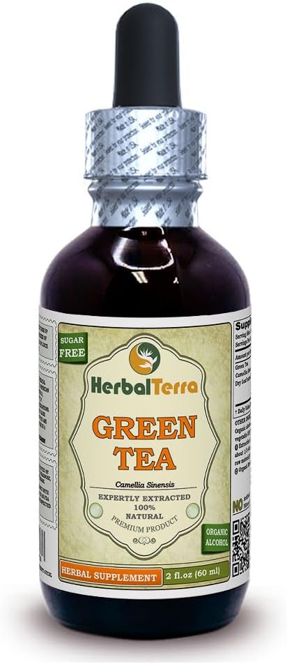 Herbal Terra LLC Grønn Te (Camellia Sinensis) Tinktur, organisk tørkede blader flytende ekstrakt 2 oz