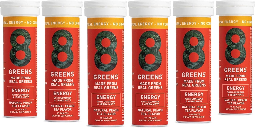 8Grønner Supergrønner Tabletter Super Greens Powder Superfood Tabletter, Metabolisme Immunitet og Fokus, Daglige Grønner Effervescent Tabletter, Organisk: Aloe Vera, Spirulina, Klorella, Energi, 60 Serveringer
