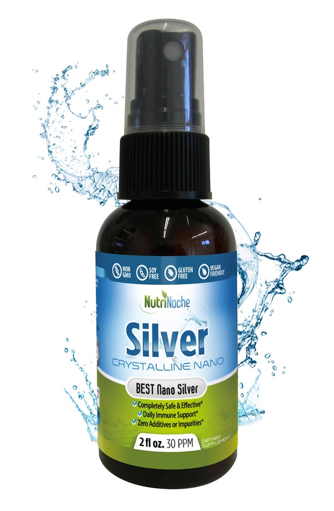 Nutrinoche Ultra ren kolloidal sølvsprøyte - Utmerket daglig immunstøtte - organisk 99.99% Nano partikler - Ultra ren sølv hydrosol - 2 ovner - 30 ppm