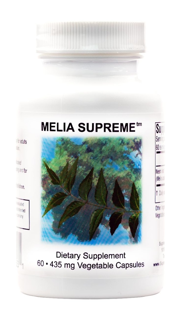 Supreme Nutrition Melia Supreme, 60 ren pulverisert Neem Leaf Vegetariske kapsler