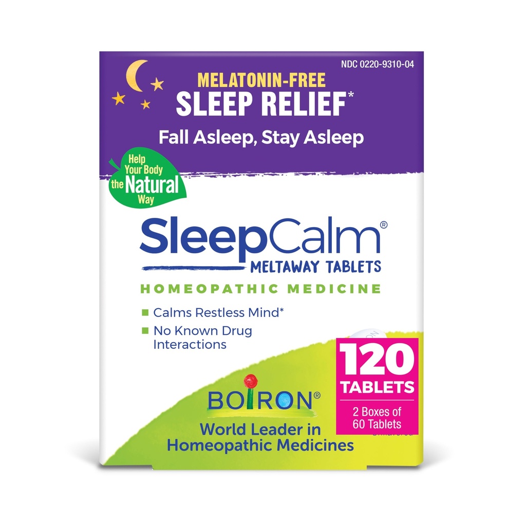 Boiron SleepCalm søvnhjelp for dyp, avslappende, hvilelig nattesøvn - Melatonin-fri og ikke habit-forming - 60 greve (pakke med 2)